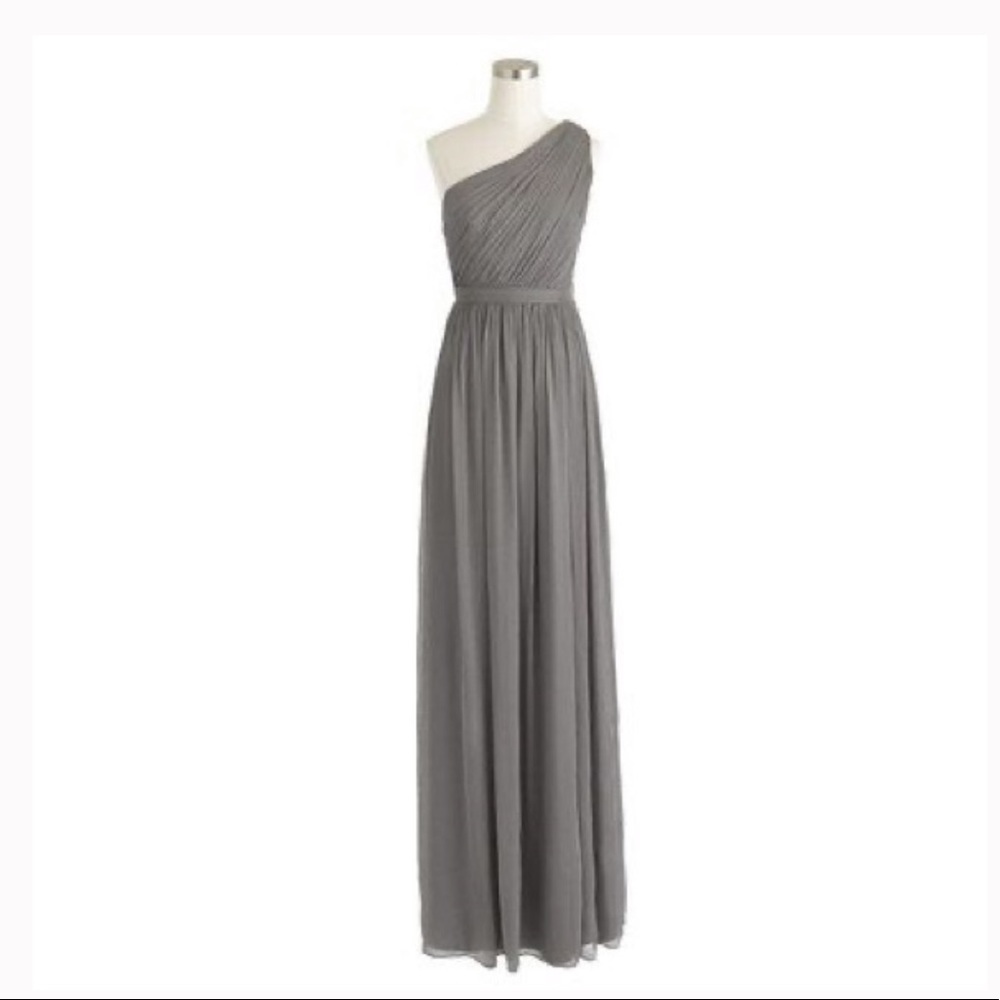 J. Crew Kylie Silk Chiffon long grey dress